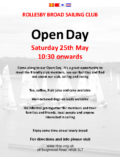 Open Day – Saturday May 25th