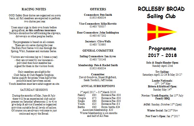 2017 -18 Programme Available